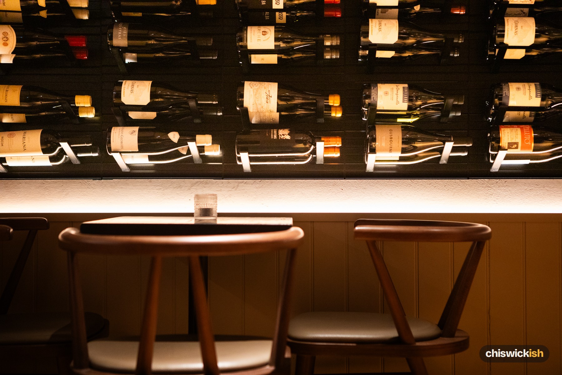 Elegant seating in the basement wine room