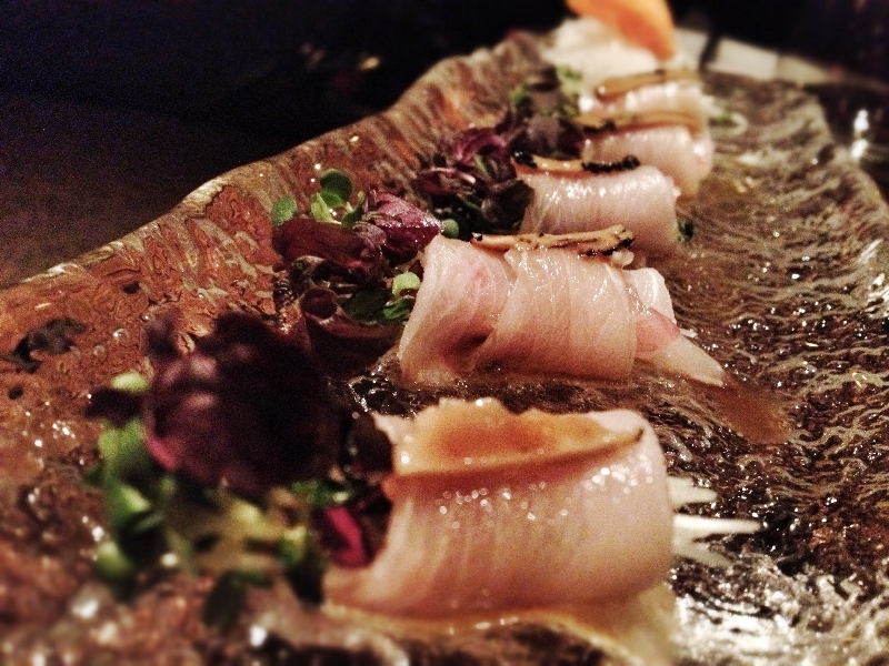 Yellowtail sashimi, the full plate