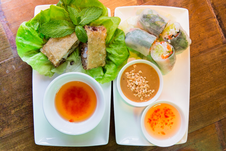 A duo of Vietnamese street food starters