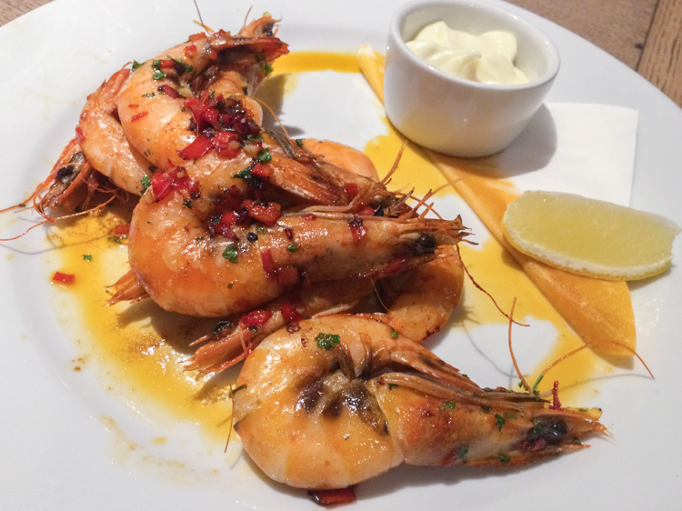 Chilli and Garlic King Prawns with Lemon Mayo